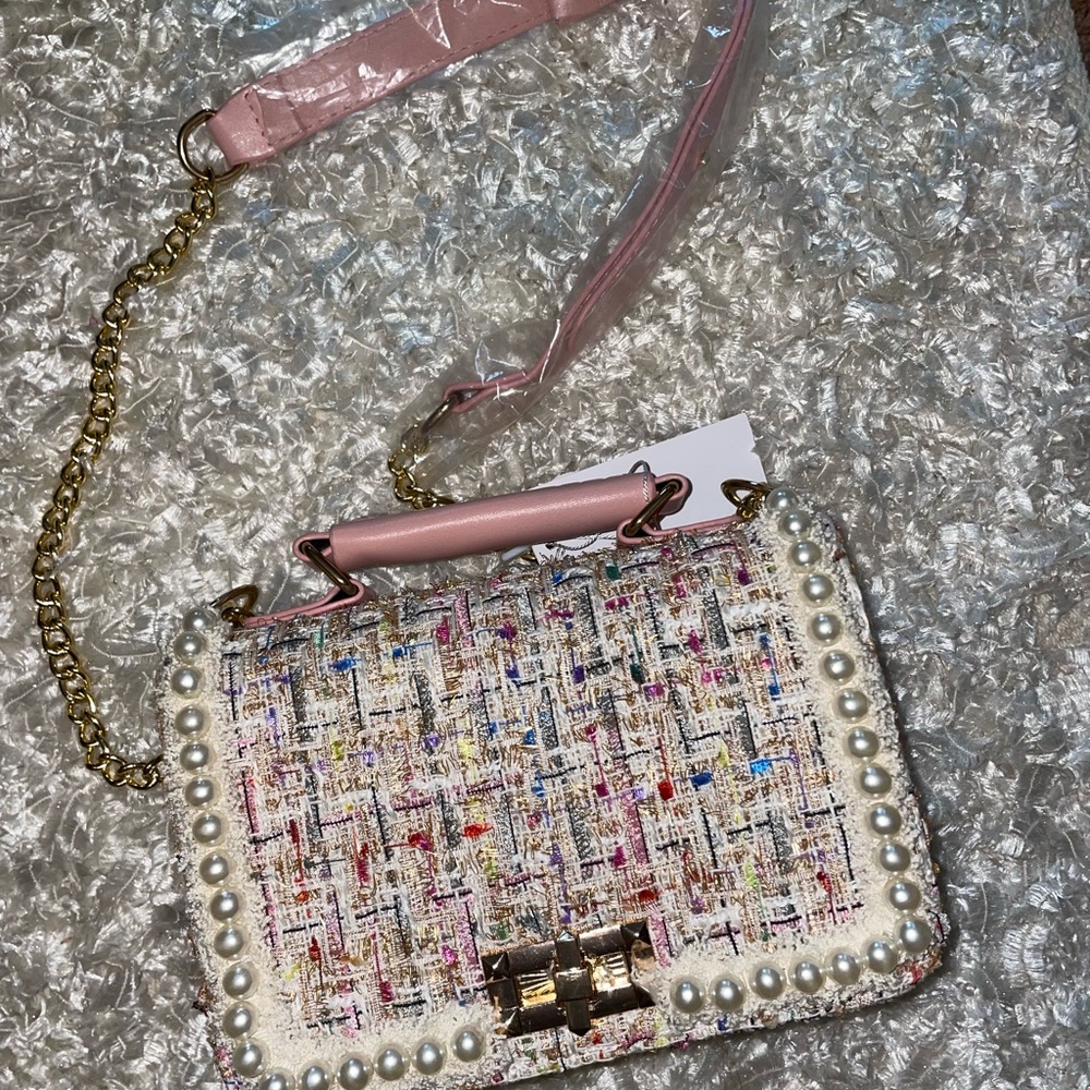 Tweed Pearl Purse